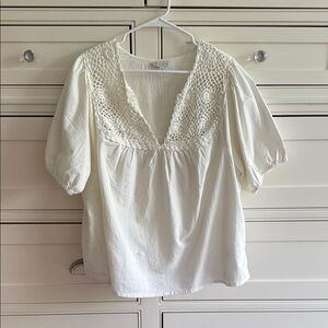 Lucky Brand Crochet Trim Top